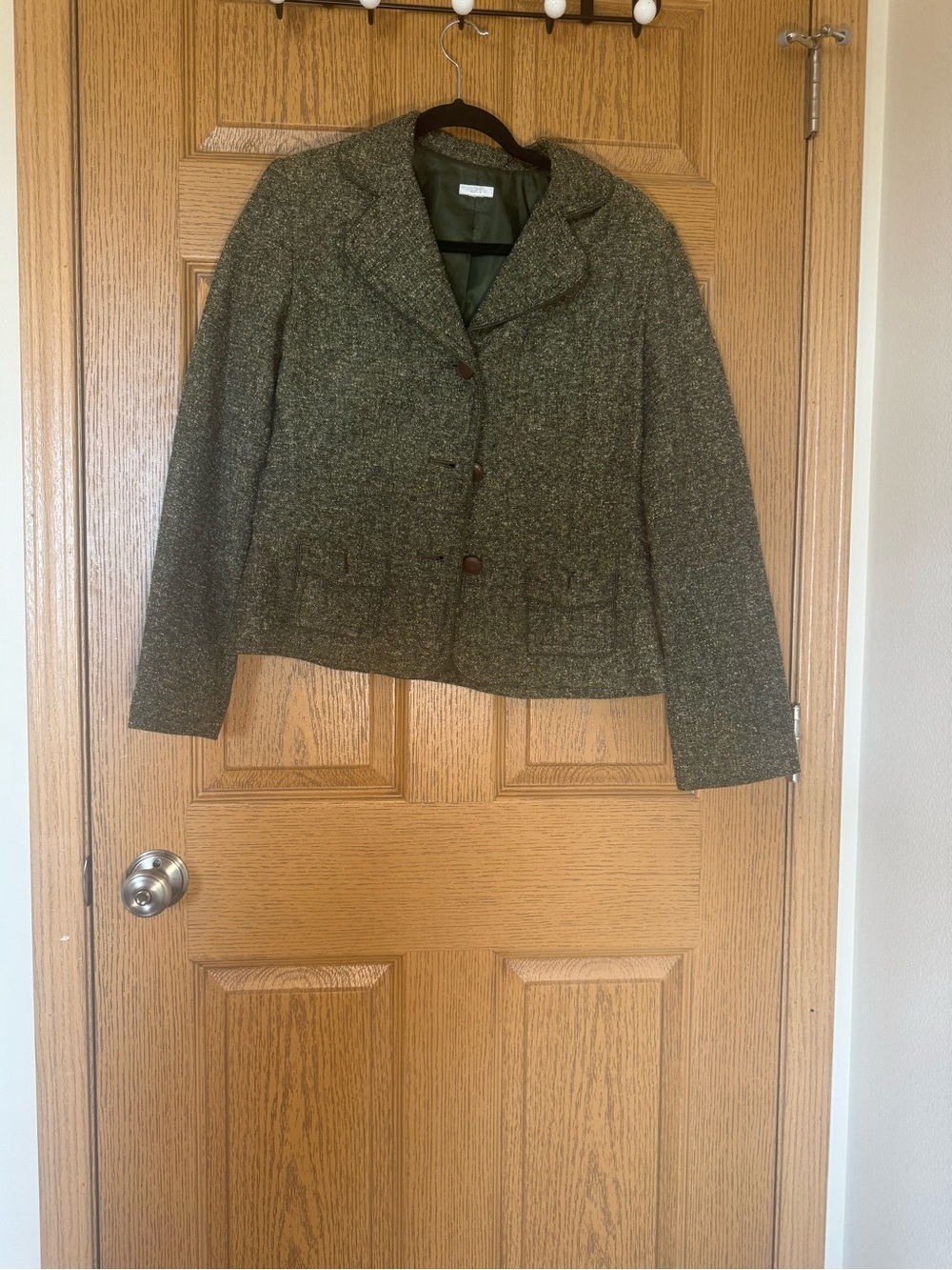 Apt. 9 Olive Tweed Notch-Lapel Blazer